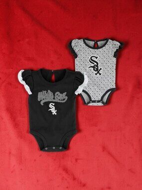 Chicago White Sox Girls Newborn Scream and Shout 2pk Bodysuit Set - 6-9 MO